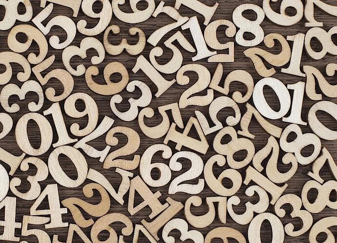 Various wooden numbers