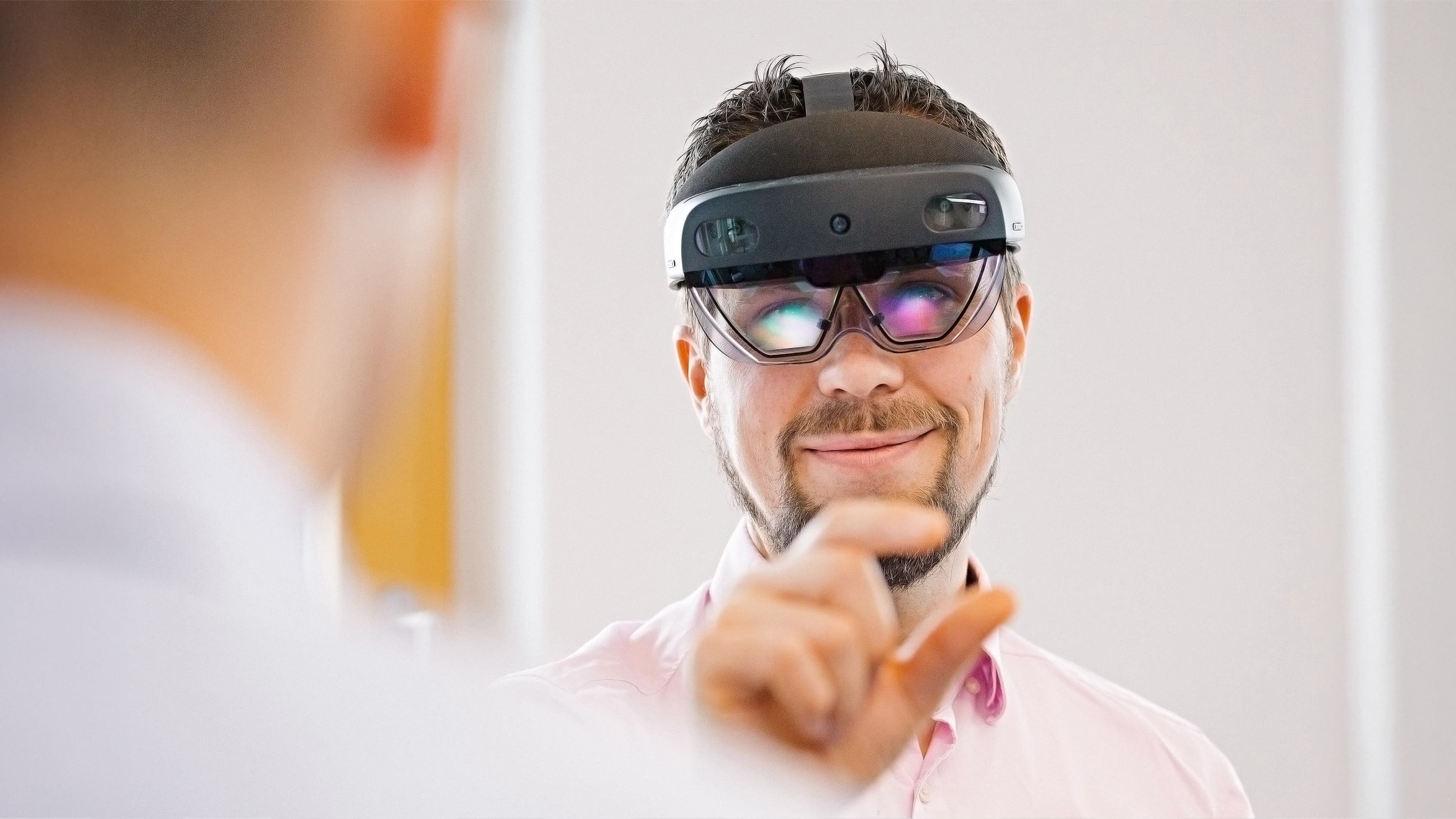 Man wearing a headset