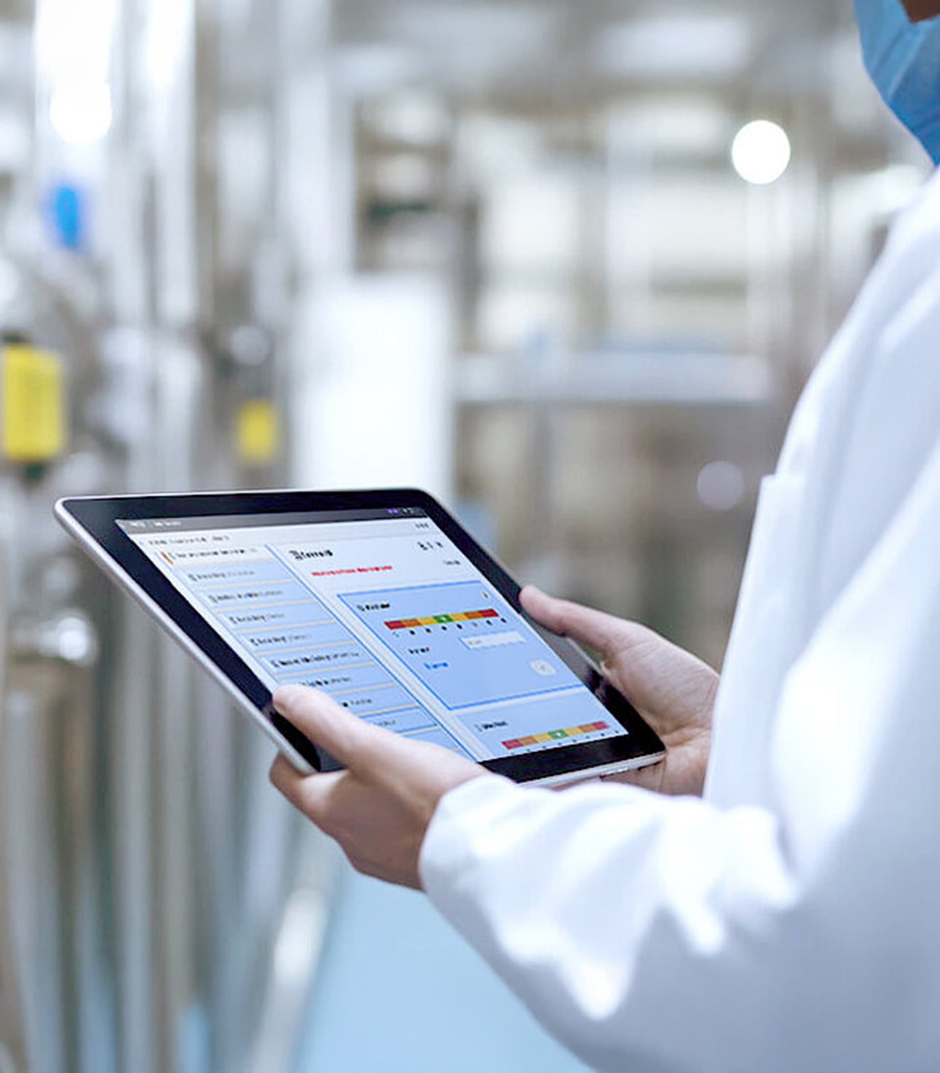 Person using software on a tablet