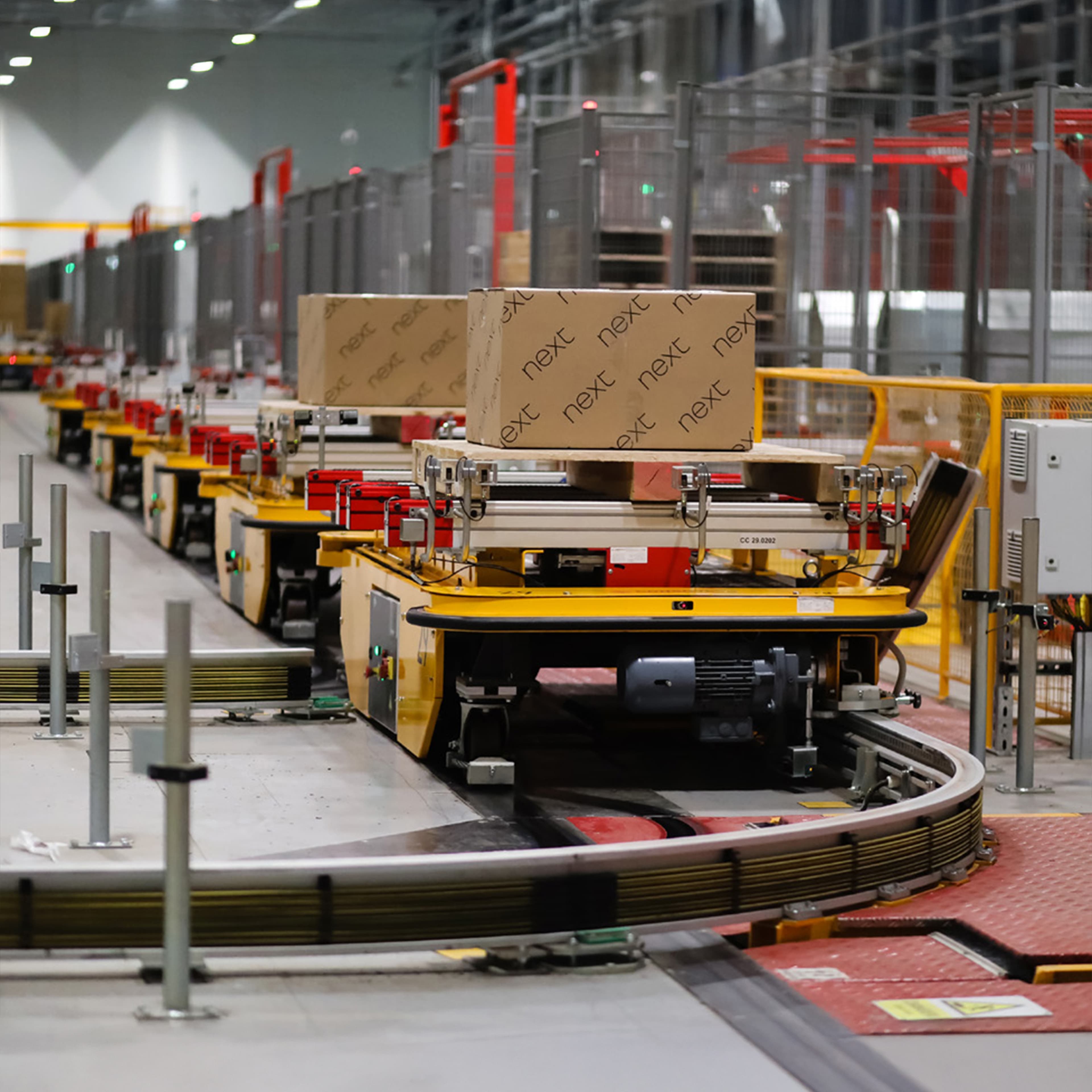 Next retail branded parcels in a warehouse