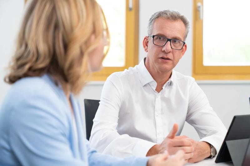 Stefan Münch, Vice President Validation & Qualification at Körber Business Area Pharma giving an interview