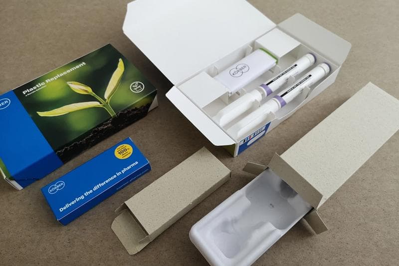 Pharma products securely stored inside carton containers made by Körber.
