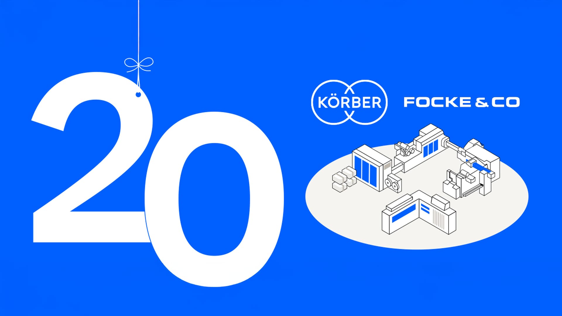 Image containing the number twenty and logos from Körber and Focke & Co., to celebrate the partnership of twenty years.
