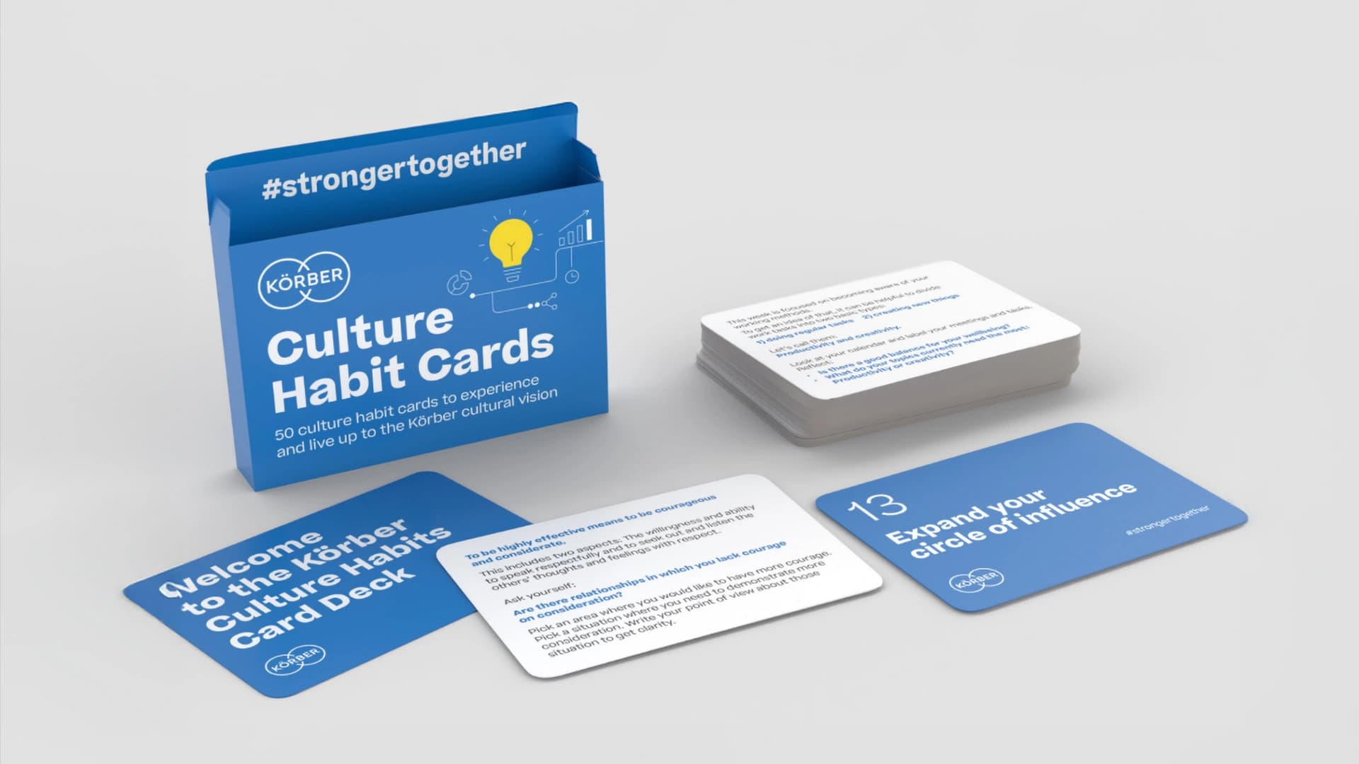 Körber's Culture Habit Cards on a table.