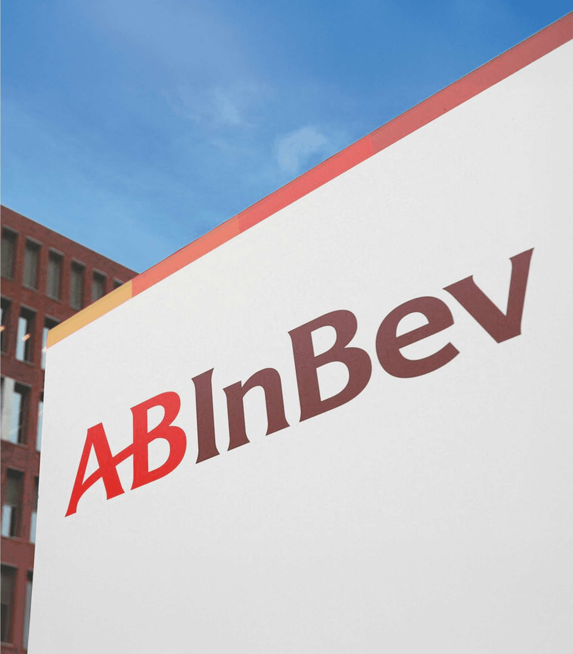 ABInBev logo on a building