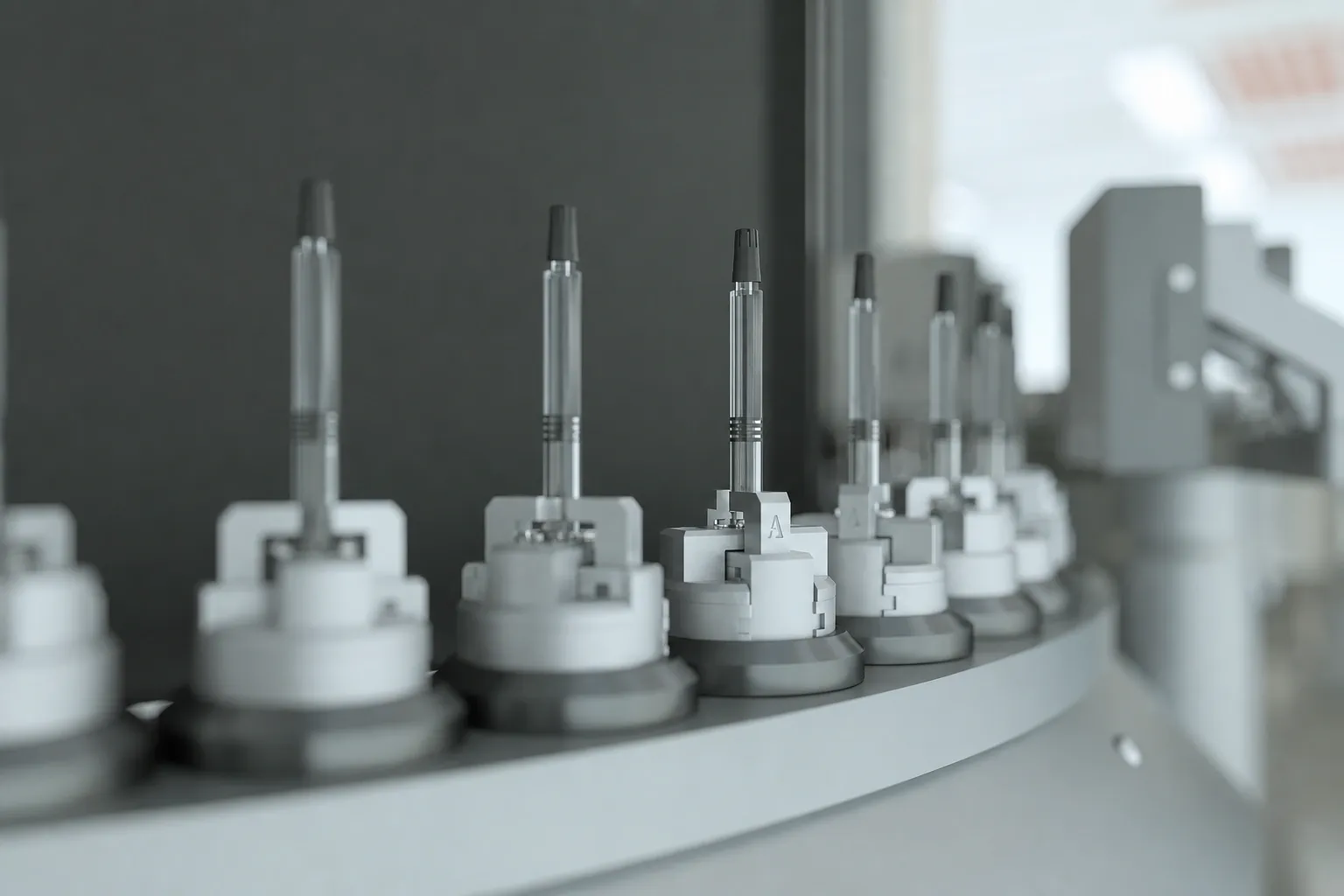 VI-S syringe inspection machine in action.