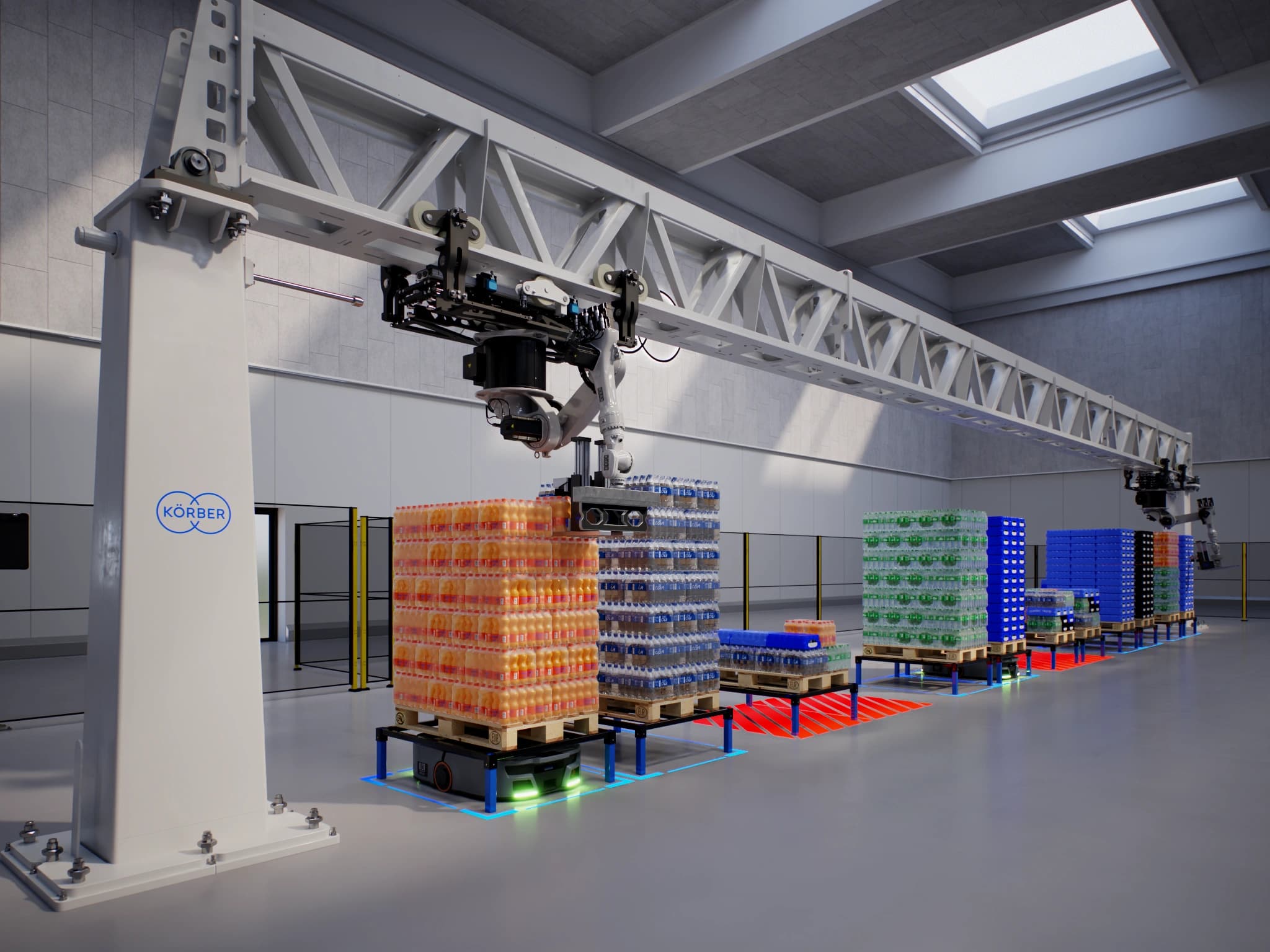 a mixed handling sollution managing pallet handling and light goods in a warehouse environment