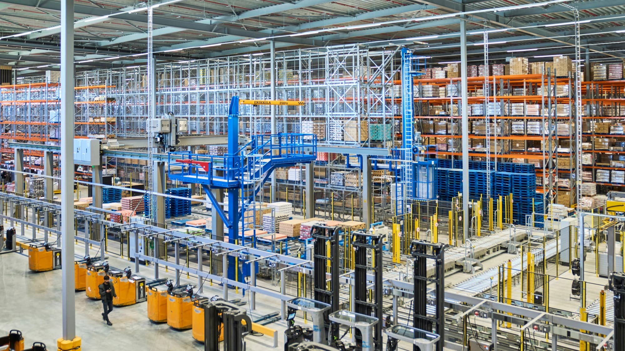 stacker cranes in a 3pl warehouse