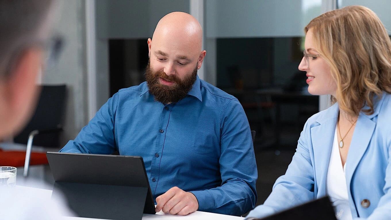 two people working in digital consulting
