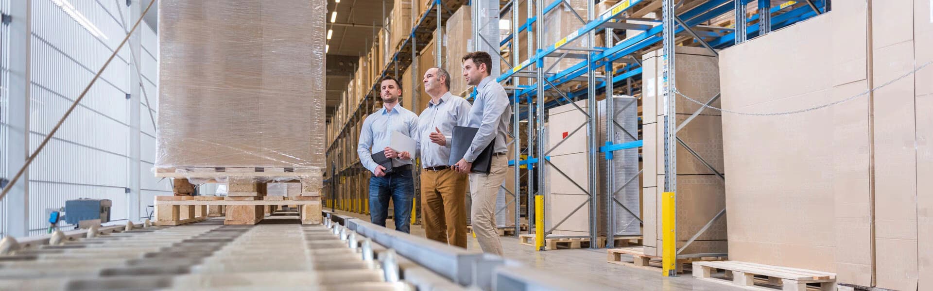 people working on a warehouse environment