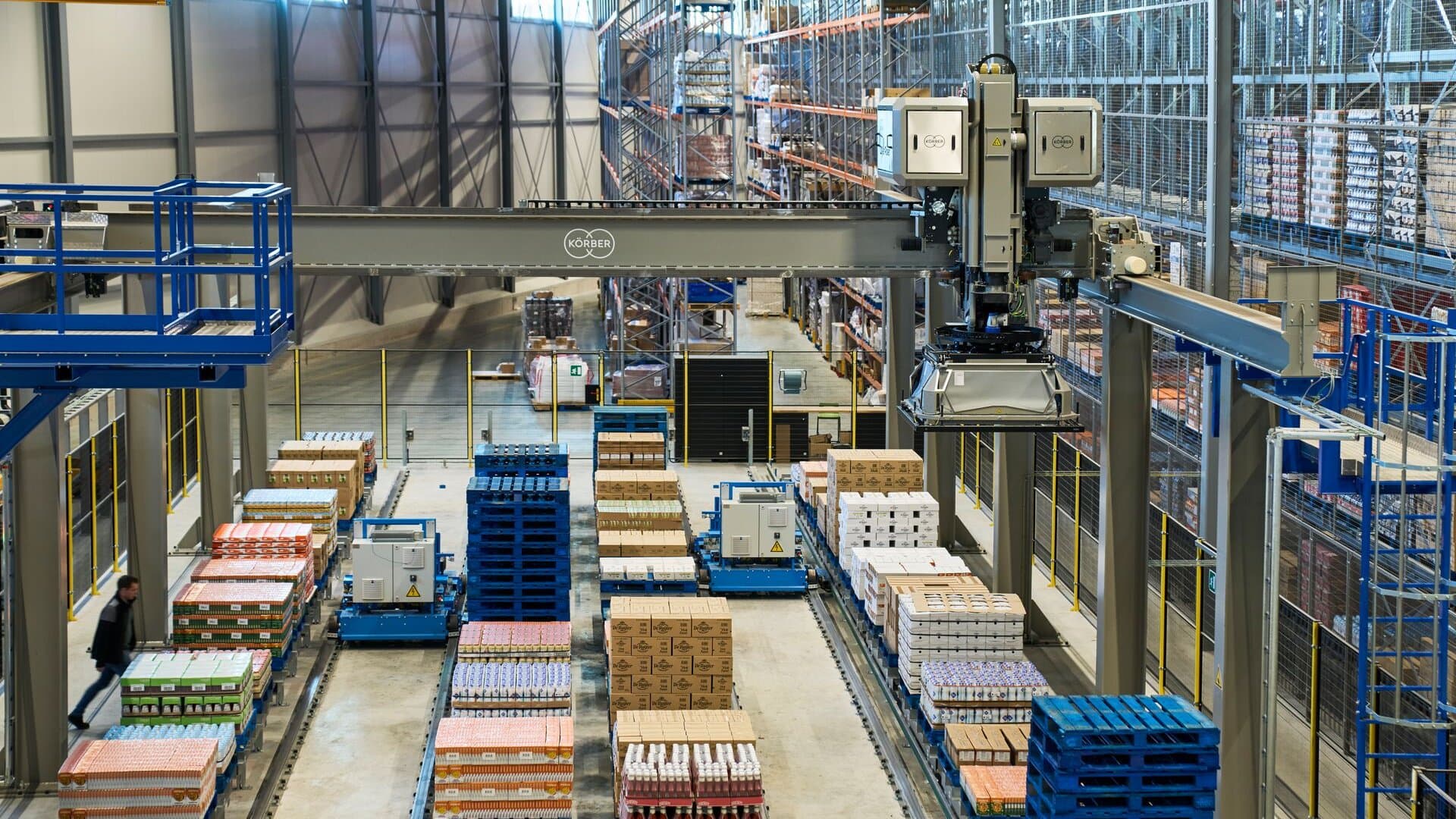 a panoramic view of Körber's warehouse