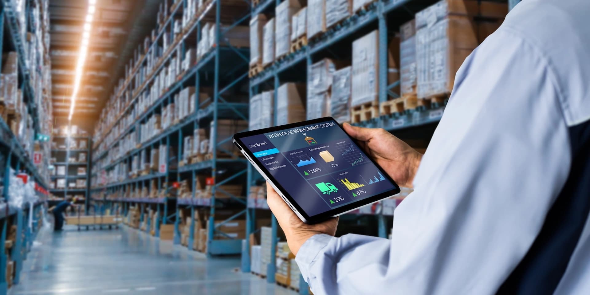 a man working on a warehouse management system
