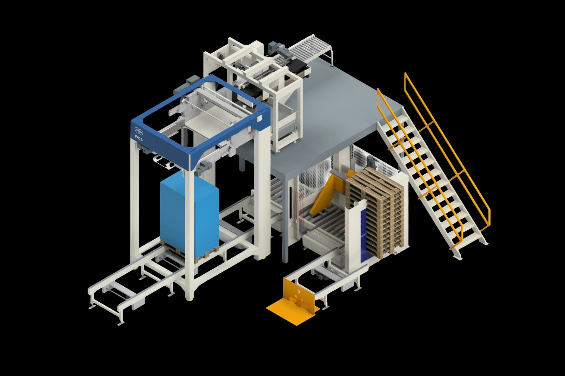 3D-Illustration PA16 Lagenpalettierer