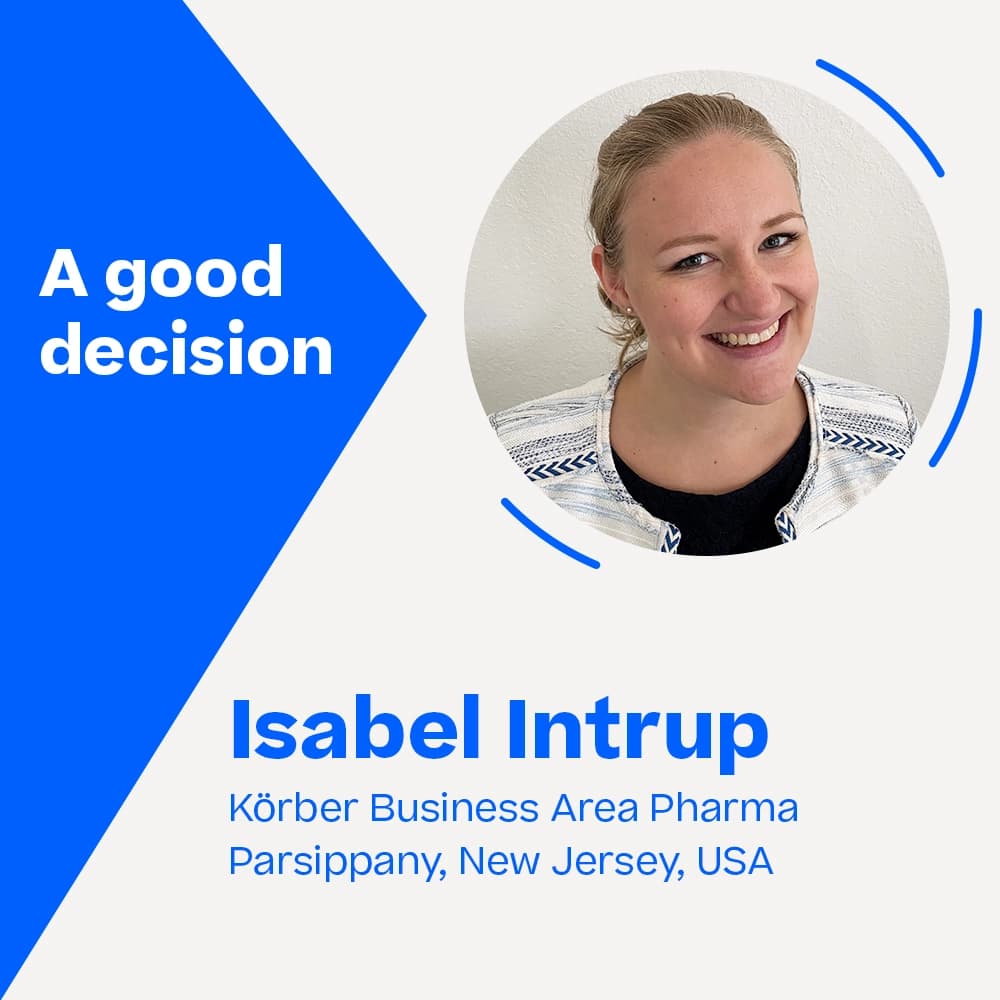 Isabel Intrup, Manager Training, Körber Business Area Pharma, Parsippany, New Jersey, USA