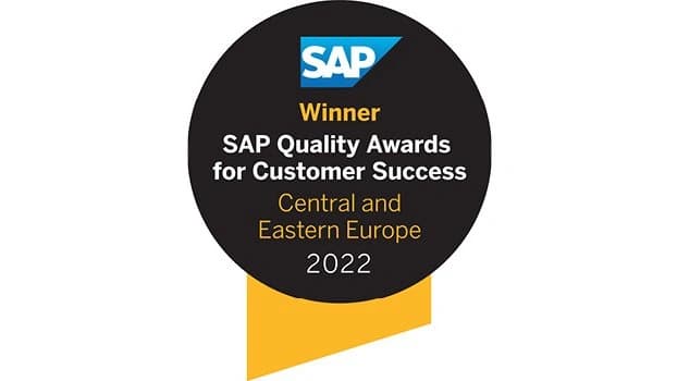 Badge of SAP Quality Awards for Customer Success Central and Eastern Europe 2022.