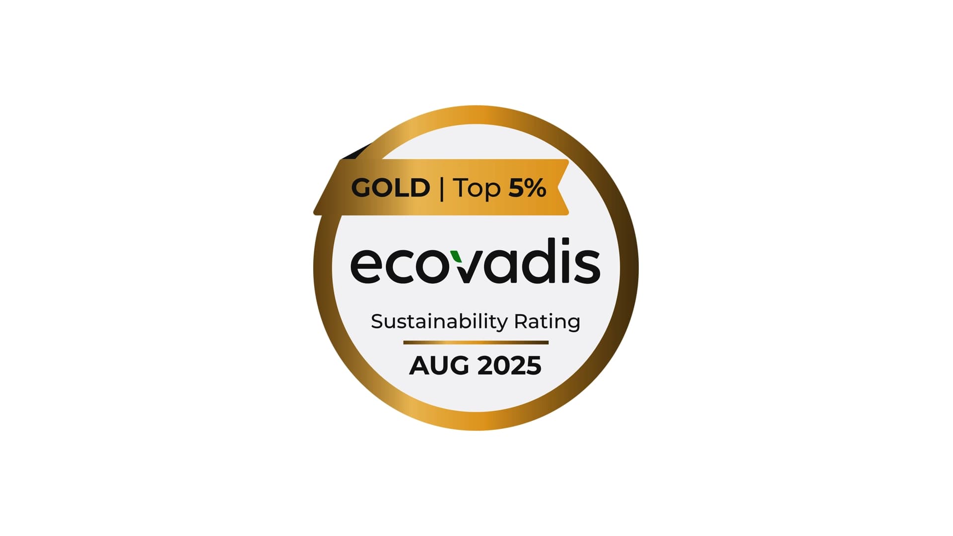 Ecovadis sustainability gold rating aug 2025
